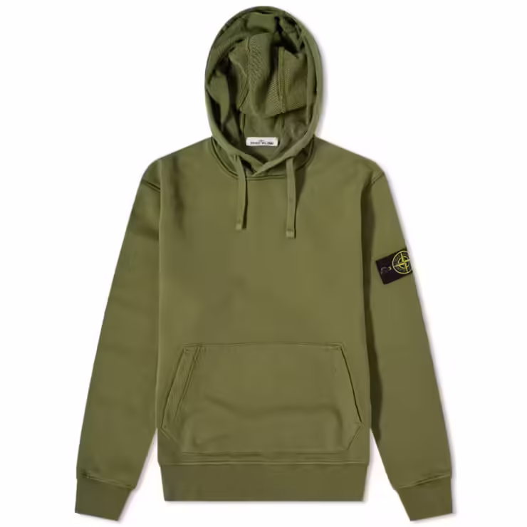 Stone Island Garment Dyed Hoody 'Olive Green'