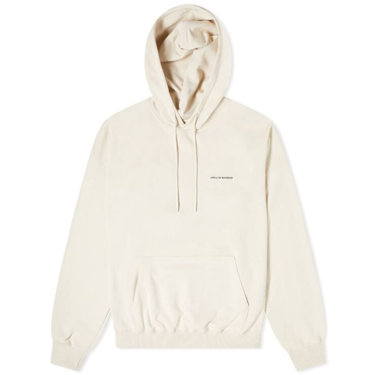 Drôle de Monsieur Back Print Slogan Hoody 'Sand'