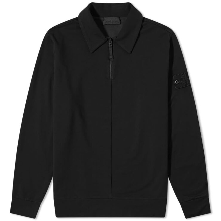 Stone Island Ghost Half-Zip Collared Sweatshirt 'Black'