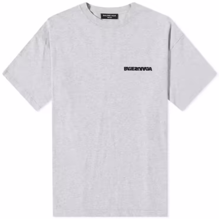 Balenciaga Turn Logo Vintage T-Shirt 'Grey'