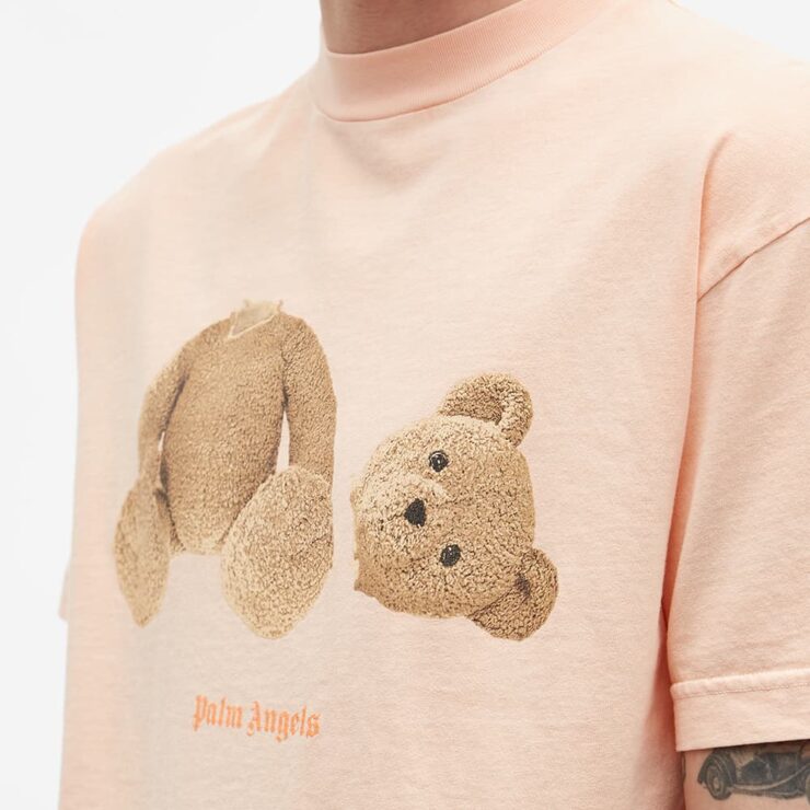 Palm Angels Bear-Print Cotton T-Shirt Light Pink