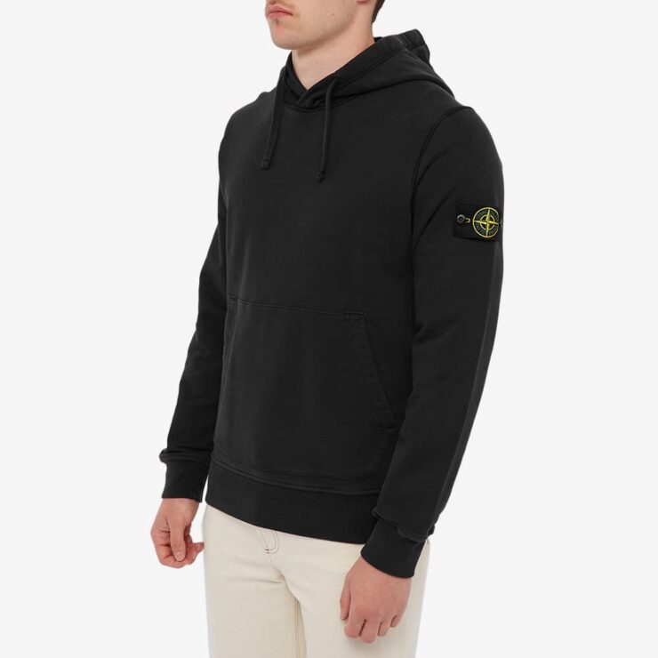 Stone Island Garment Dyed Hoody 'Black' | MRSORTED