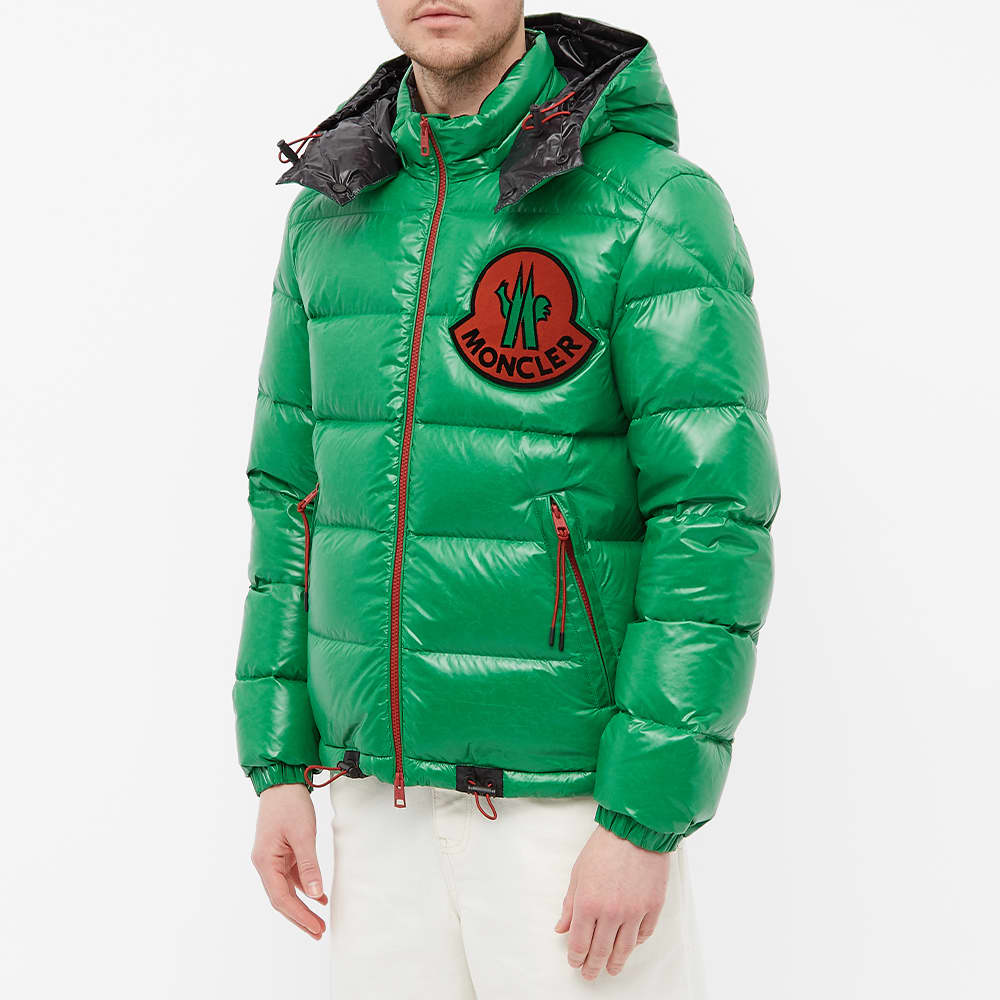 Moncler green on sale down jacket