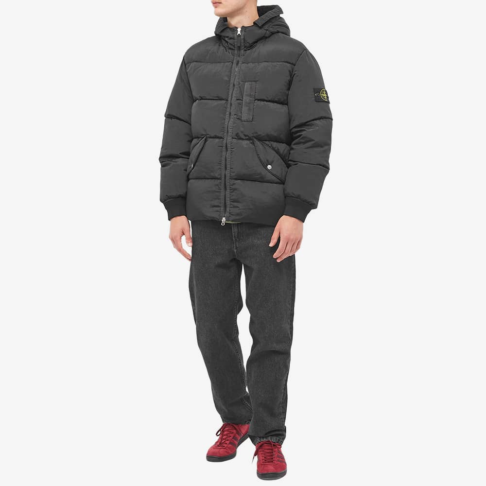 Stone island nylon hot sale jacket black