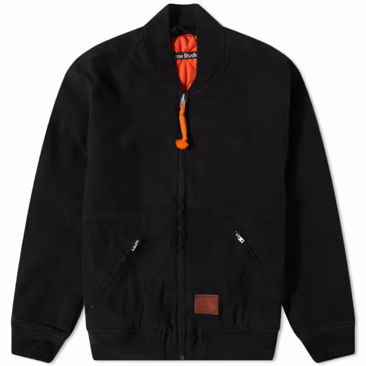 Acne Studios Orgei Logo Canvas Bomber Jacket 'Black'