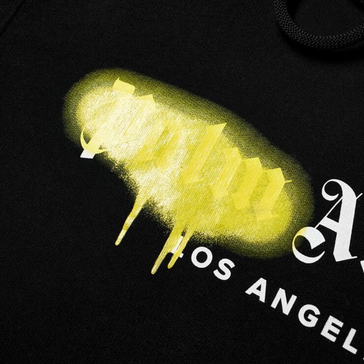 Palm angels hoodie online yellow spray