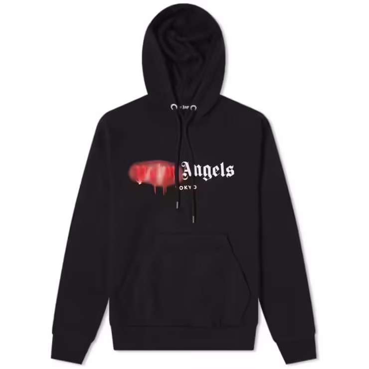 Palm Angels Tokyo Sprayed Logo Hoody 'Black & Red'