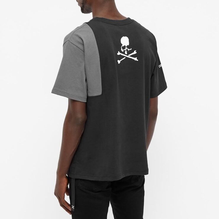 Mastermind World x C2H4 Colour-Block Skull T-Shirt 'Black & Grey 