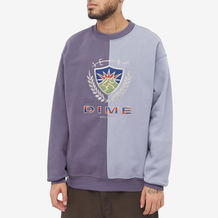 Dime Split Crest Sweatshirt 'Lavender' | MRSORTED