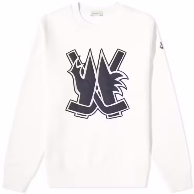 Moncler Hockey Logo Sweatshirt 'White'